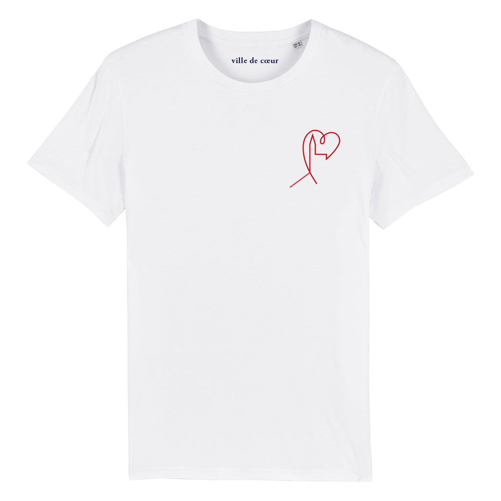 T-shirt cathédrale de coeur blanc