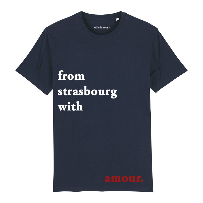 T-shirt bleu marine from strasbourg with amour