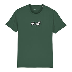 T-shirt six-sept vert bouteille en coton bio