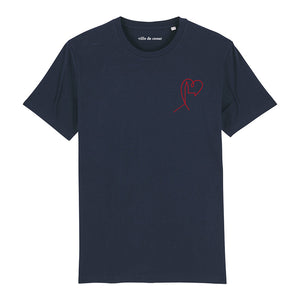 T-shirt cathédrale de coeur bleu marine